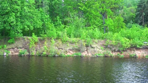 Rafting down the river on a motor ship Stock Footage 252744298