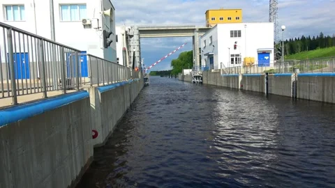 Rafting down the river on a motor ship Stock Footage 252744516