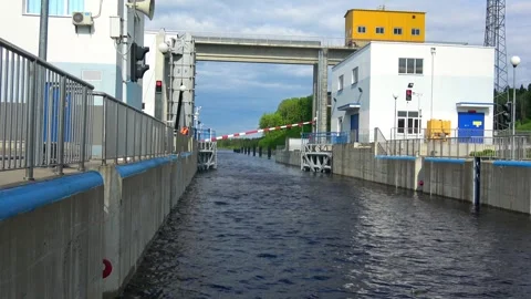 Rafting down the river on a motor ship Stock Footage 252744549