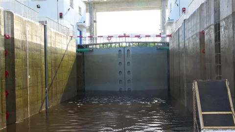Rafting down the river on a motor ship Stock Footage 252744595