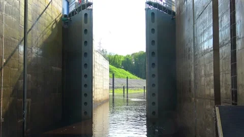Rafting down the river on a motor ship Stock Footage 252744614