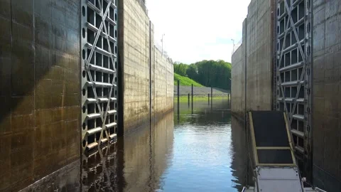 Rafting down the river on a motor ship Stock Footage 252744624