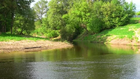 Rafting down the river on a motor ship Stock Footage 252744844