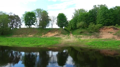 Rafting down the river on a motor ship Stock Footage 252744859