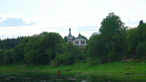 Rafting down the river on a motor ship Stock Footage 252744874
