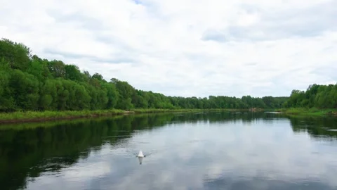 Rafting down the river on a motor ship Stock Footage 252745001