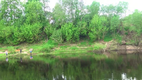 Rafting down the river on a motor ship Stock Footage 252745059
