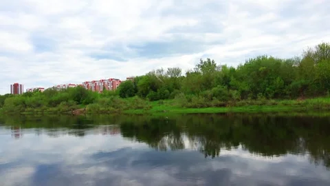 Rafting down the river on a motor ship Stock Footage 252745305