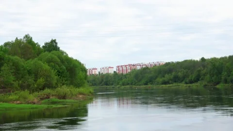 Rafting down the river on a motor ship Stock Footage 252745341