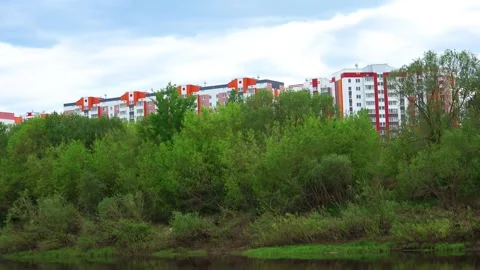 Rafting down the river on a motor ship Stock Footage 252745394