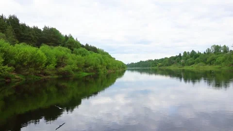 Rafting down the river on a motor ship Stock Footage 252745445