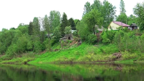 Rafting down the river on a motor ship Stock Footage 252745487