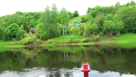 Rafting down the river on a motor ship Stock Footage 252745572