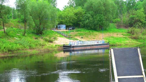 Rafting down the river on a motor ship Stock Footage 252745706