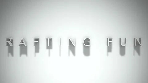 Rafting Fun 3D title animation with shadows on a white background Stock Footage 296712652