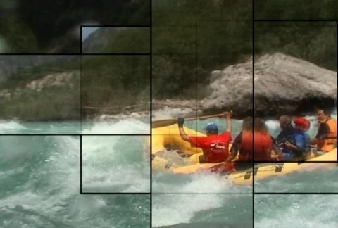 Rafting the Green River multiscreen Stock Footage 714827