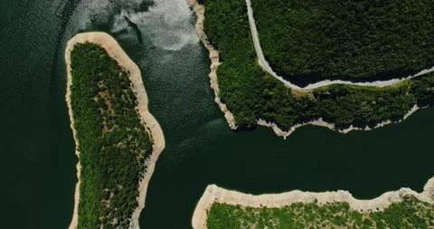 Rafting Grounds River Turn Meandre Visual Current Direction Hot Summer Day Vucha Video stock 300490685