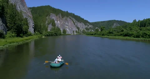 Rafting on an inflatable boat Stock Footage 130470963