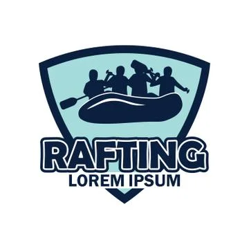 Rafting logo with text space for your slogan Stock Illustration