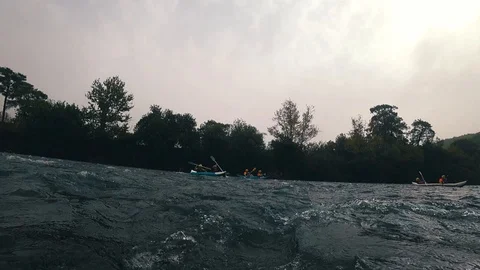 Rafting on a mountain river. Stock Footage 100829869