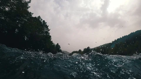 Rafting on a mountain river. Stock Footage 100829888