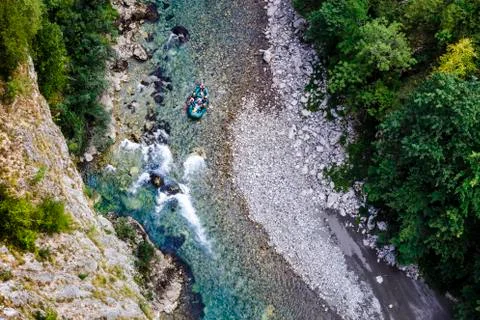 Rafting on a mountain river Stock Photos