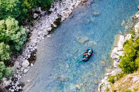 Rafting on a mountain river Stock Photos