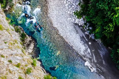 Rafting on a mountain river Stock Photos