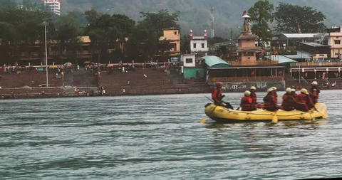 Rafting over Ganges Video stock 89194480