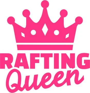 Rafting queen with crown Stock Illustration