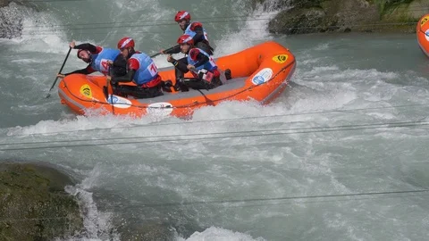 Rafting Rescue Boy Stock Footage 94441689