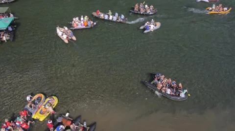Rafting on river Drina Stock Footage 46685383