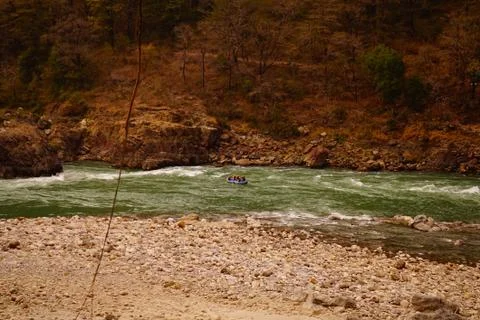 Rafting on the river Ganges. Stock Photos
