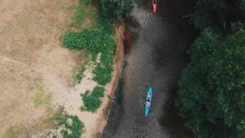 Rafting on the river by kayak. Stock Footage 93888966