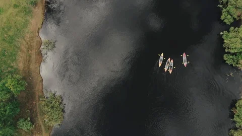 Rafting on the river by kayak. Video stock 93889423