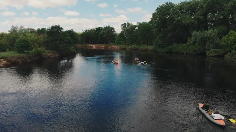 Rafting on the river by kayak. Video stock 93890451