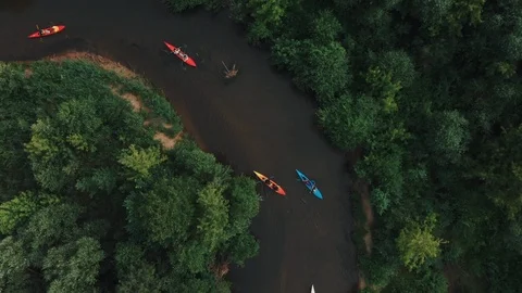 Rafting on the river by kayak. Stock Footage