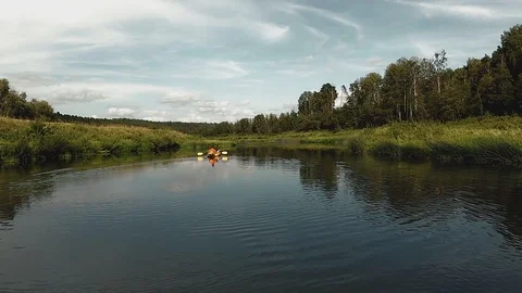 Rafting on the river in a kayak Stock-Footage 100809058