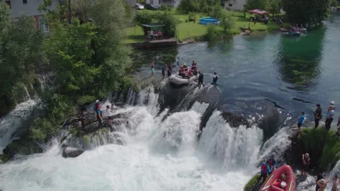 Rafting on river Una Stock Footage 147607869