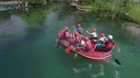 Rafting on river Una Stock Footage 147607917