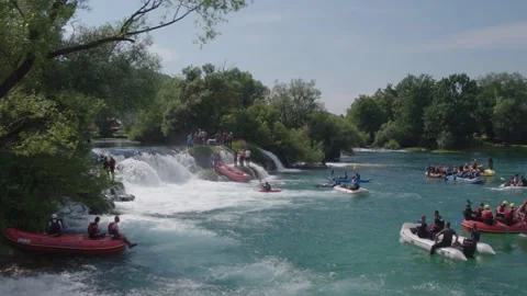 Rafting on river Una Stock Footage 147608010