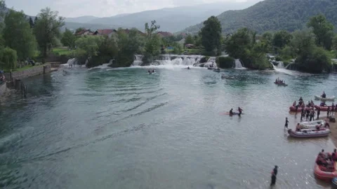 Rafting on river Una Stock Footage 147608255