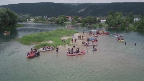Rafting on river Una Stock Footage 147608322