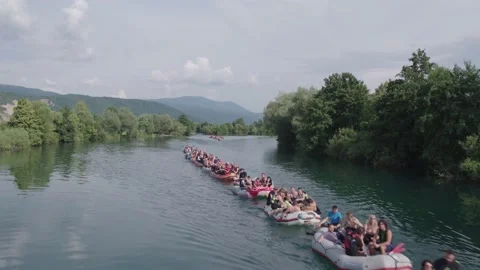 Rafting on river Una Stock Footage 147608631