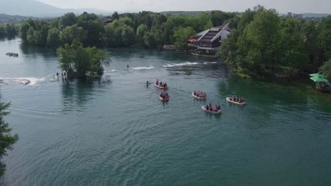 Rafting on river Una Stock Footage 147608797