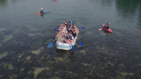 Rafting on river Una Stock Footage 147609106