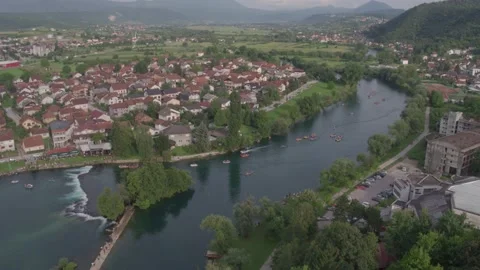 Rafting on river Una Stock Footage 147609462