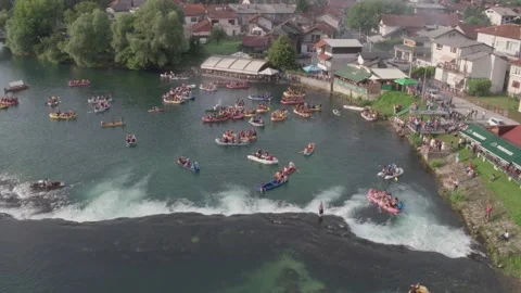 Rafting on river Una Stock Footage 147610240