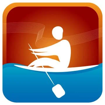 Rafting, rowing Stock Illustration