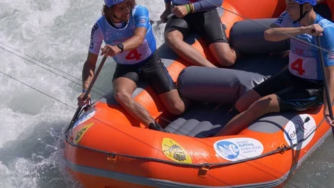 Rafting Training Boy Stock Footage 94655882